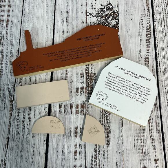 Vintage 5pc Wooden Village Lot Shepherds Heart St. Louis Carriage Timken Co. - Picture 6 of 8